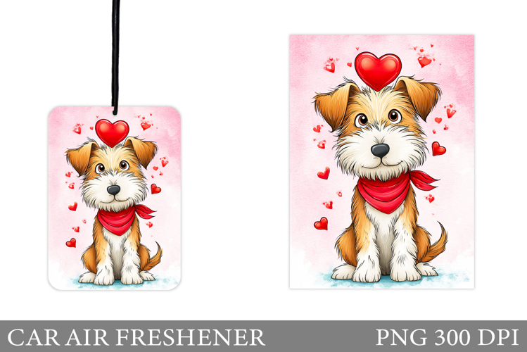 Cute Dog Car Air Freshener. Valentines Car Air Freshener
