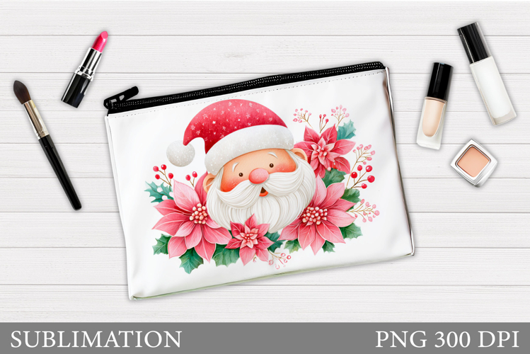Santa Claus Cosmetics Bag. Christmas Makeup Bag Sublimation