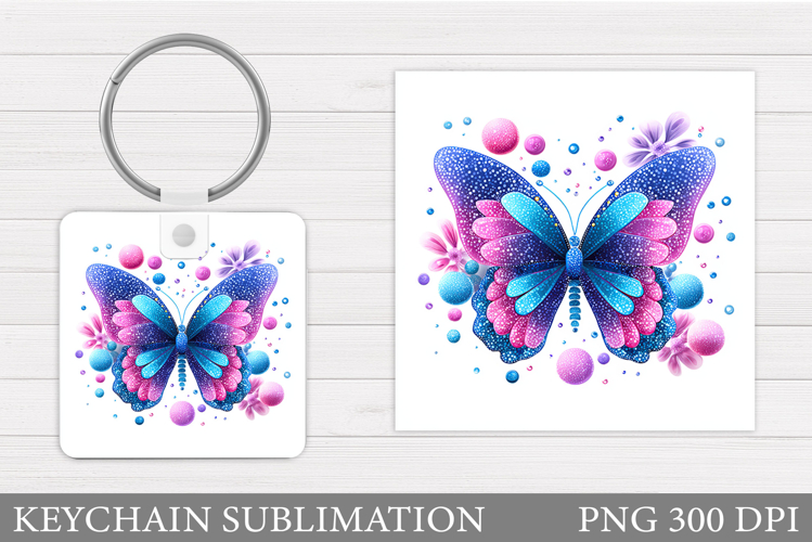 Butterflies Keychain Design. Butterfly Keychain Sublimation