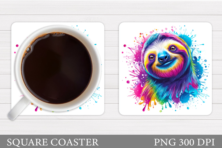 Cute Sloth Coaster Design. Cute Sloth Sublimation