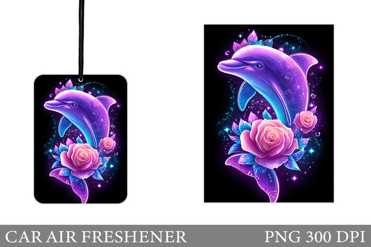Dolphin Car Air Freshener Design. Dolphin Sublimation example image 1