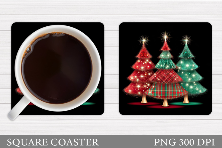 Christmas Tree Coaster Design. Christmas Coaster Sublimation