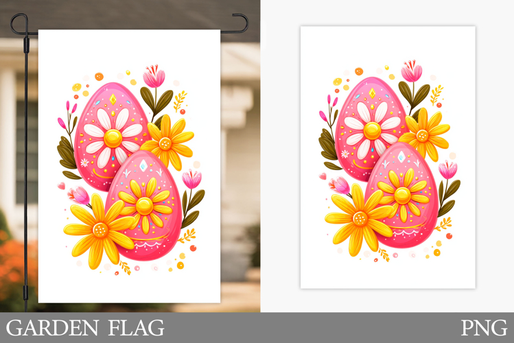 Easter Eggs Garden Flag. Easter Garden Flag Sublimation