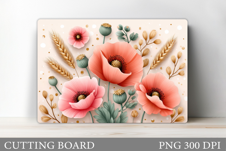 Floral Cutting Board Design. Flowers Cutting Board
