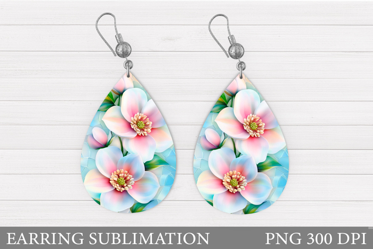 Floral Earring Sublimation. Flowers Earring Design
