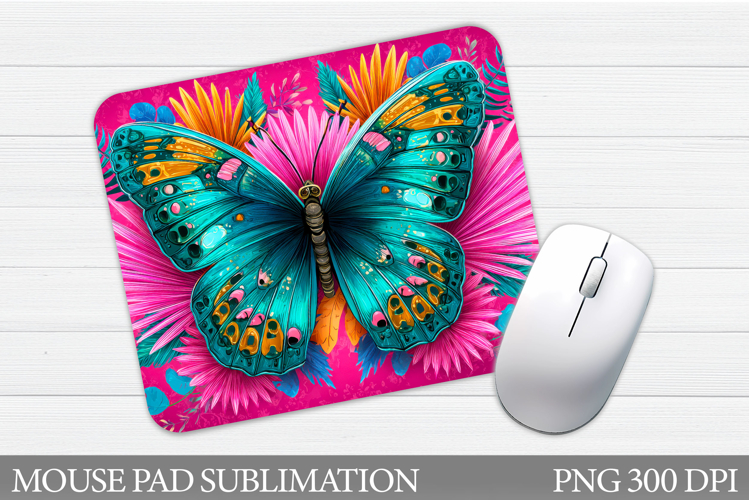 Butterfly Mouse Pad Design. Flowers Mouse Pad Sublimation