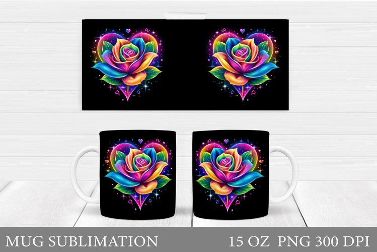 Rose Mug Sublimation. Rose Mug Wrap Design