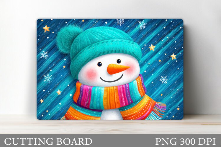 Snowman Cutting Board Design. Christmas Cutting Board example image 1