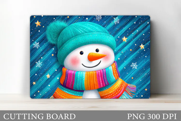 Snowman Cutting Board Design. Christmas Cutting Board