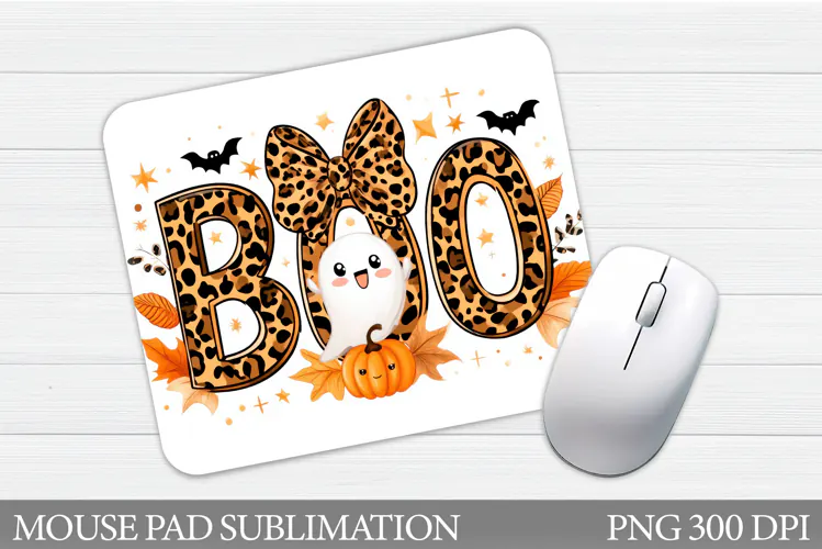 Boo Mouse Pad Sublimation. Halloween Mouse Pad Design