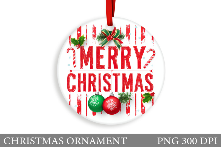 Christmas Ornament Sublimation. Merry Christmas Ornament