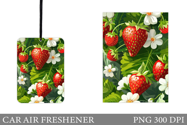 Strawberry Car Air Freshener Design. Strawberry Sublimation