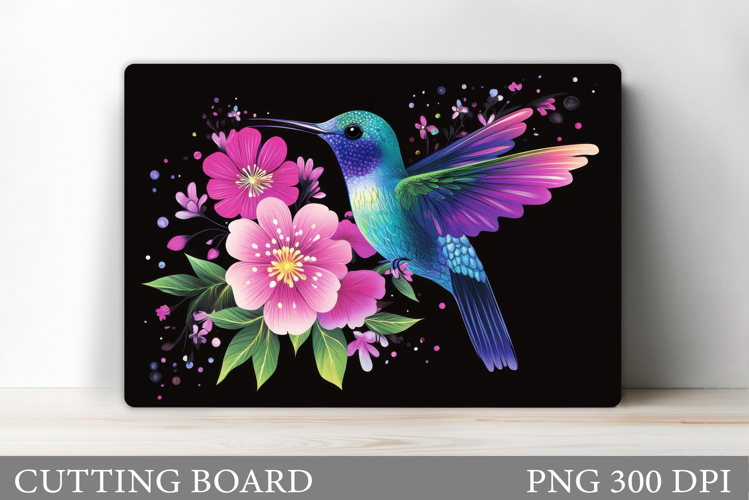 Hummingbird Cutting Board. Flowers Kitchen Cutting Board