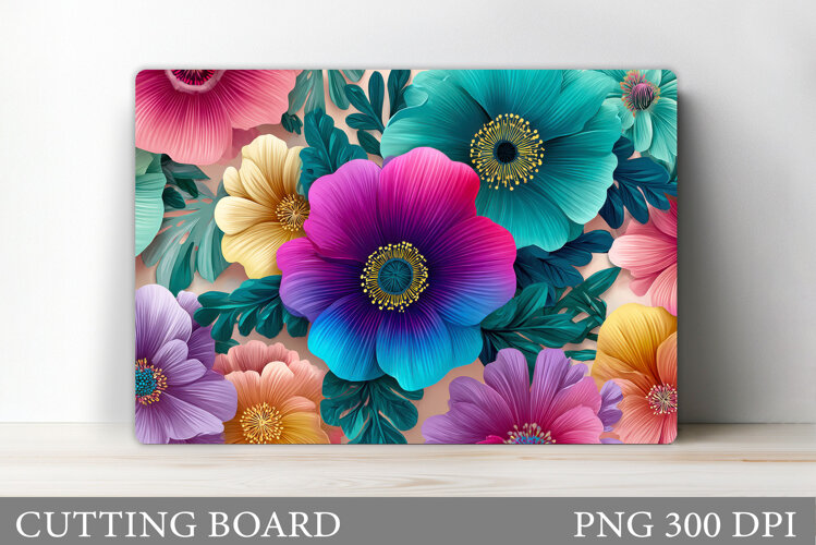 Floral Cutting Board Design. Flowers Cutting Board example image 1