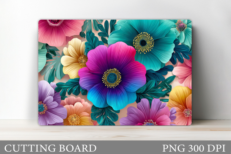 Floral Cutting Board Design. Flowers Cutting Board