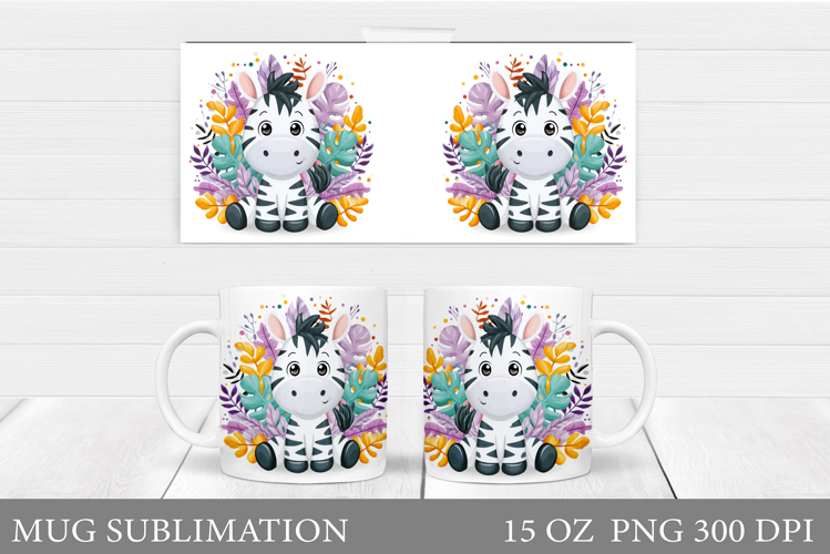Zebra Mug Wrap Design. Zebra Mug Sublimation