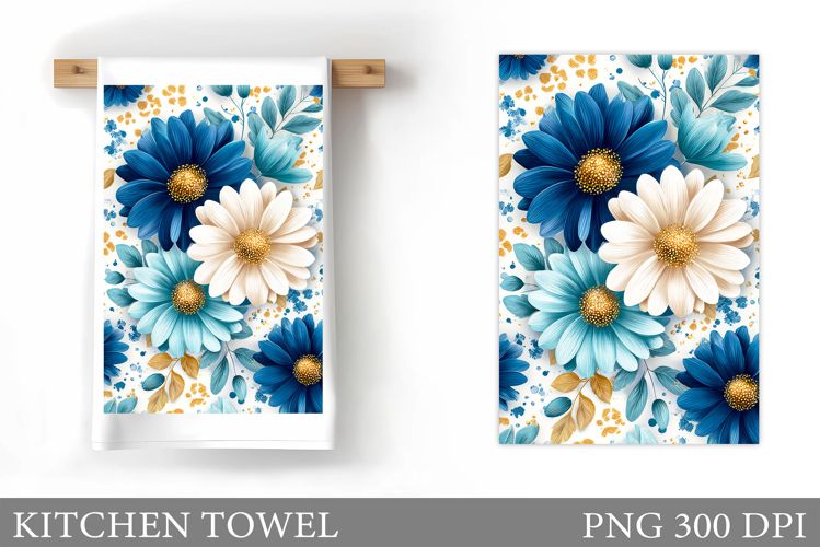 Flowers Kitchen Towel. Floral Kitchen Towel Sublimation