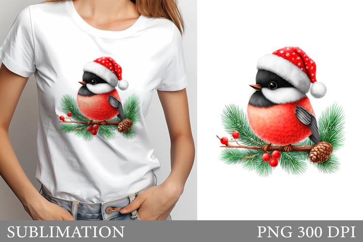 Christmas Bird T-Shirt Design. Christmas Bird Sublimation