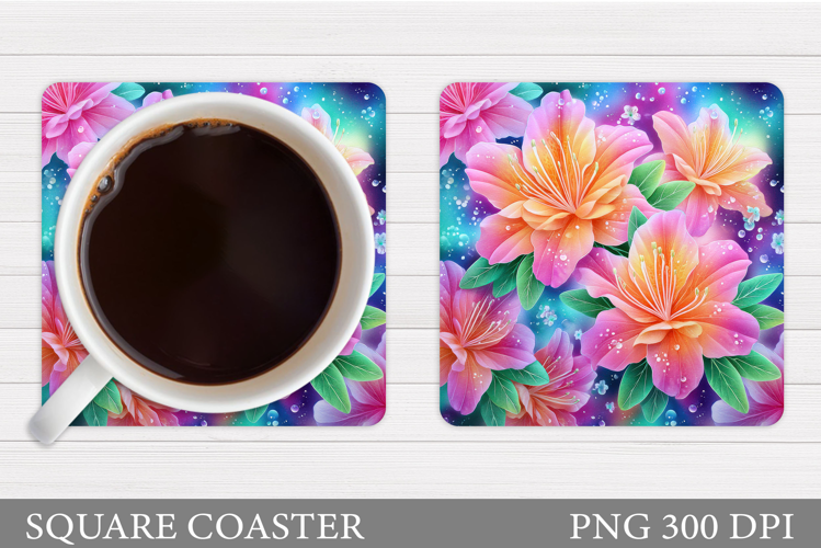 Floral Coaster Design. Flowers Coaster Sublimation