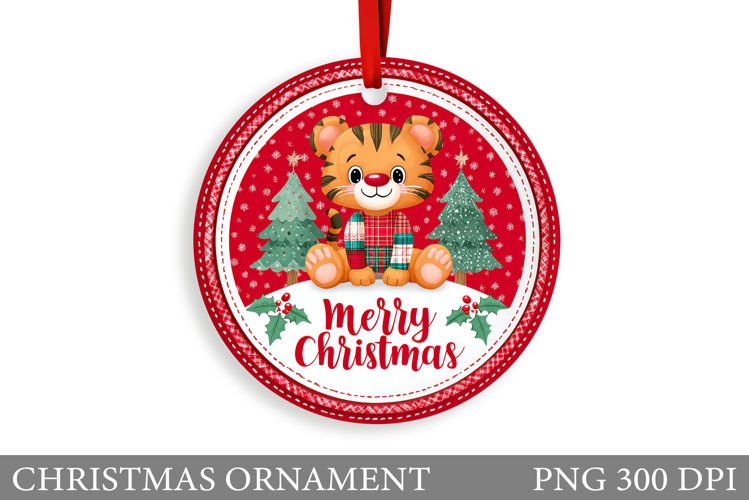 Cute Tiger Christmas Ornament. Christmas Ornament Design