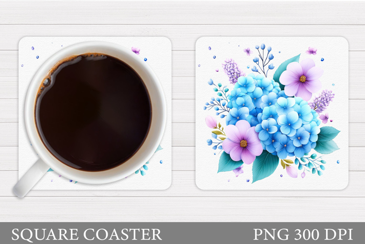 Flowers Coaster Sublimation. Floral Coaster Design