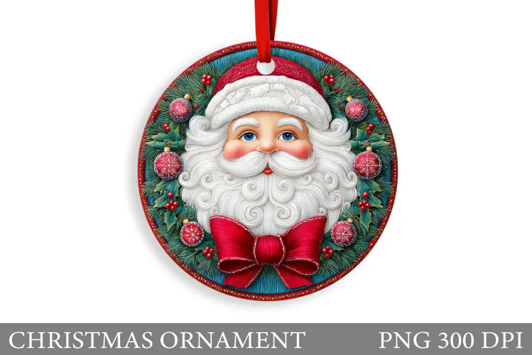 Cute Santa Claus Christmas Ornament. Santa Claus Sublimation