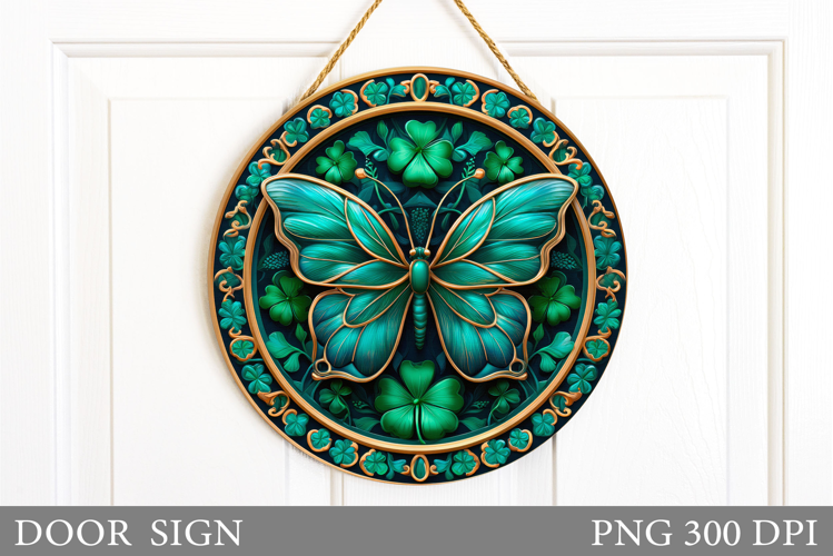 St Patrick Butterfly Door Sign. St Patrick Door Sign Design