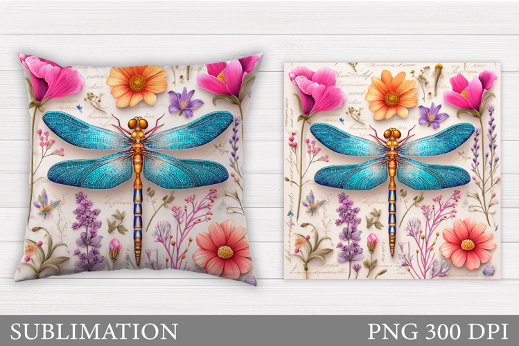 Dragonfly Pillow Design. Dragonfly Sublimation