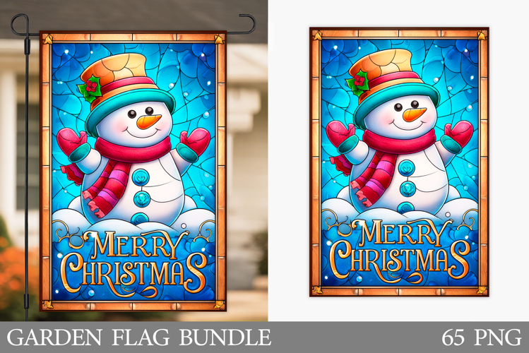 Cute Snowman Garden Flag. Christmas Garden Flag Sublimation