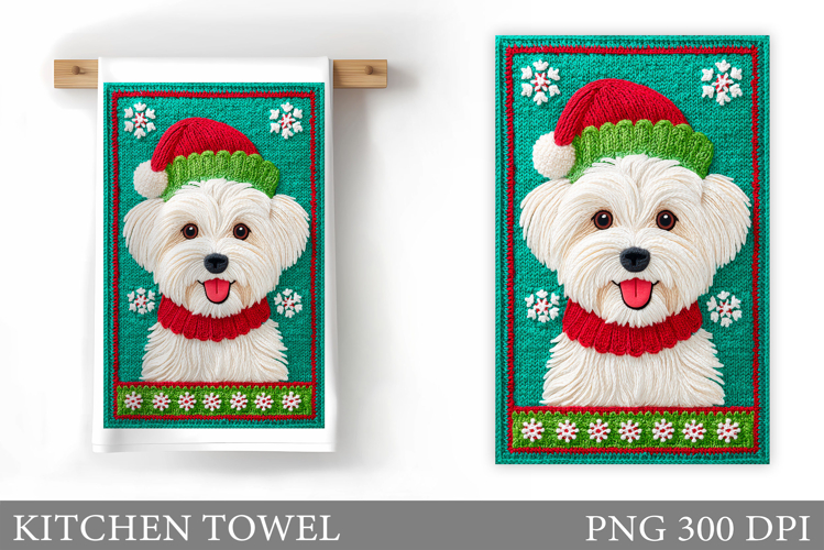 Christmas Dog Kitchen Towel. Christmas Kitchen Towel Design