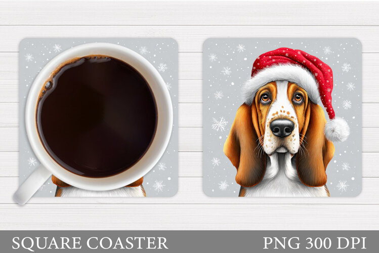 Christmas Dog Coaster. Christmas Coaster Sublimation example image 1