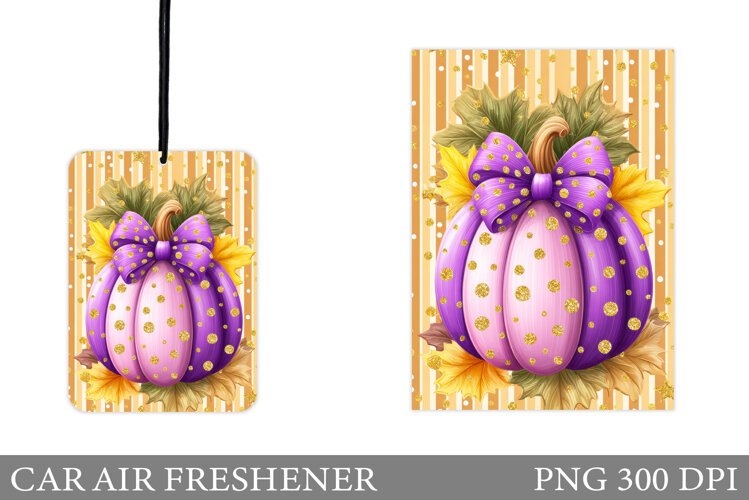 Fall Pumpkin Car Air Freshener. Fall Sublimation example image 1