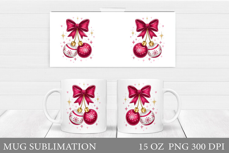 Christmas Ornament Mug Design. Christmas Mug Sublimation example image 1