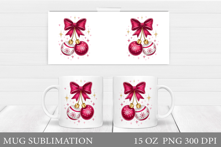 Christmas Ornament Mug Design. Christmas Mug Sublimation