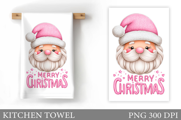 Santa Claus Kitchen Towel. Christmas Kitchen Towel Design