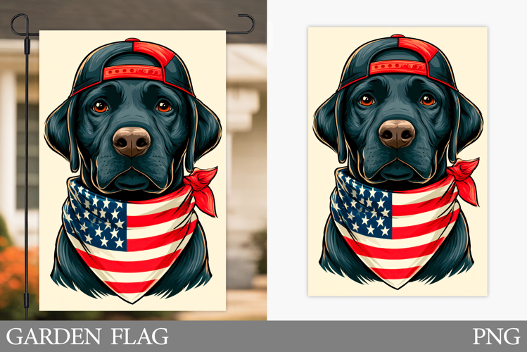 Patriotic Dog Garden Flag. Patriotic Garden Flag Design