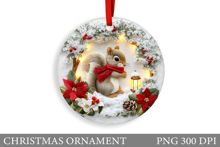 Cute Squirrel Christmas Ornament. Christmas Ornament Design