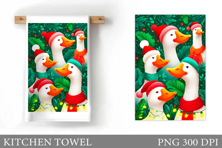 Fall Goose Kitchen Towel. Fall Kitchen Towel Sublimation