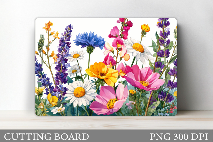 Wildflowers Cutting Board. Flowers Cutting Board Sublimation