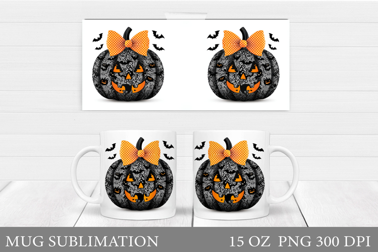 Halloween Pumpkin Mug Design. Halloween Mug Sublimation