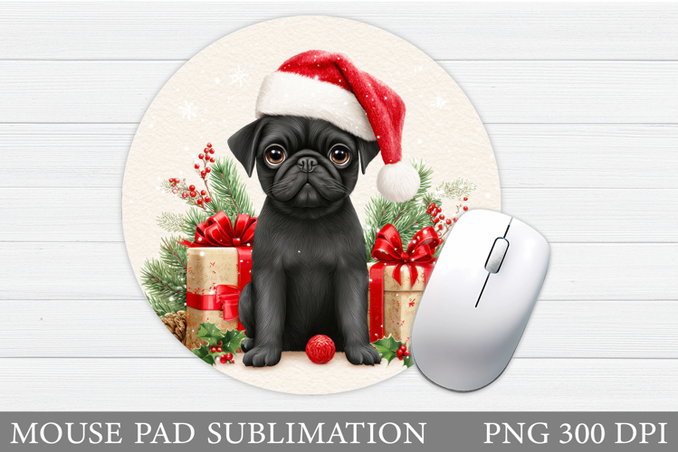 Christmas Dog Mouse Pad. Cute Dog Mouse Pad Design