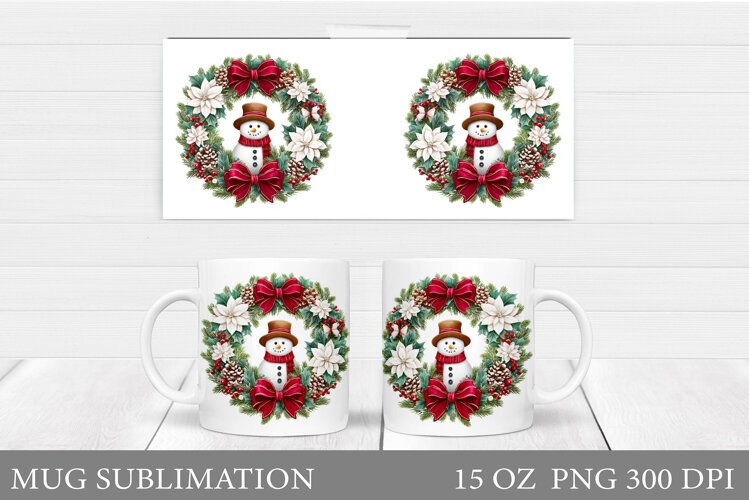 Cute Snowman Mug Design. Christmas Mug Sublimation example image 1