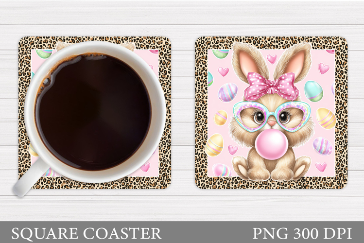 Easter Bunny Coaster Design. Easter Coaster Sublimation