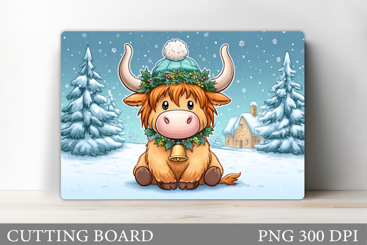 Christmas Cow Cutting Board. Christmas Cutting Board
