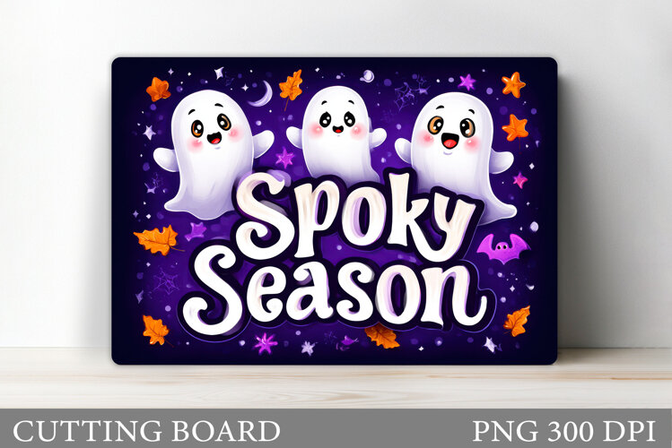 Ghost Cutting Board Sublimation. Halloween Cutting Board example image 1