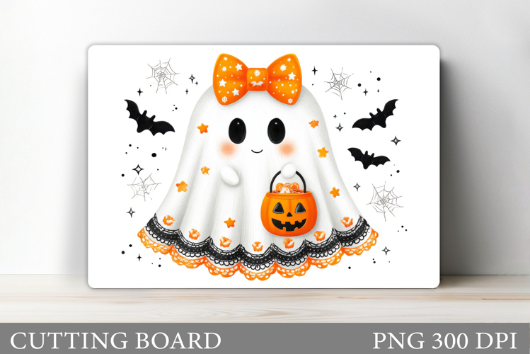 Ghost Cutting Board Sublimation. Halloween Cutting Board