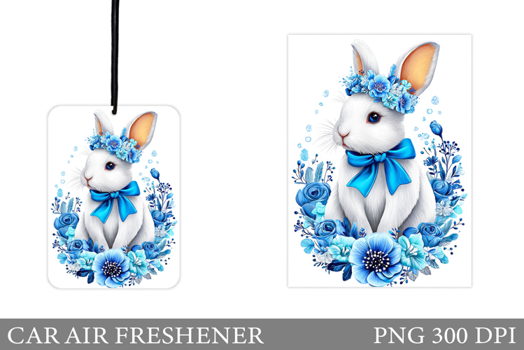 Cute Bunny Car Air Freshener Design. Cute Bunny Sublimation