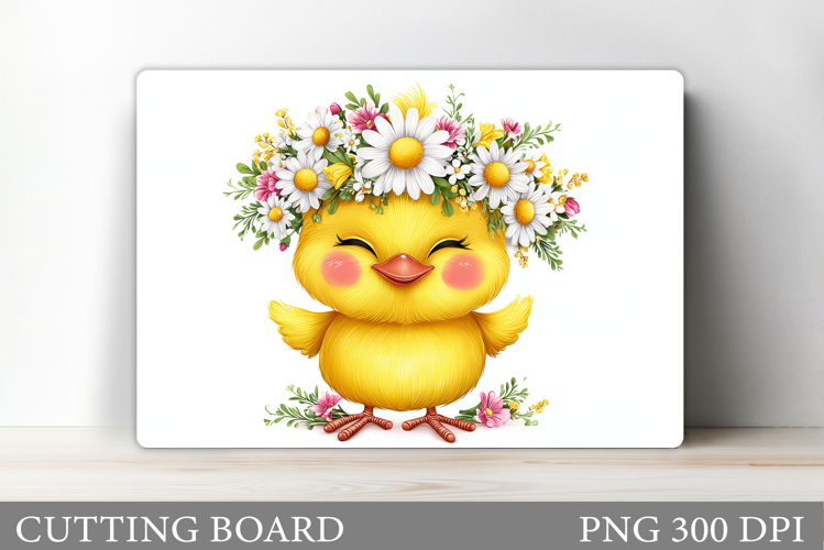 Cute Chick Cutting Board. Chick Flowers Cutting Board Design