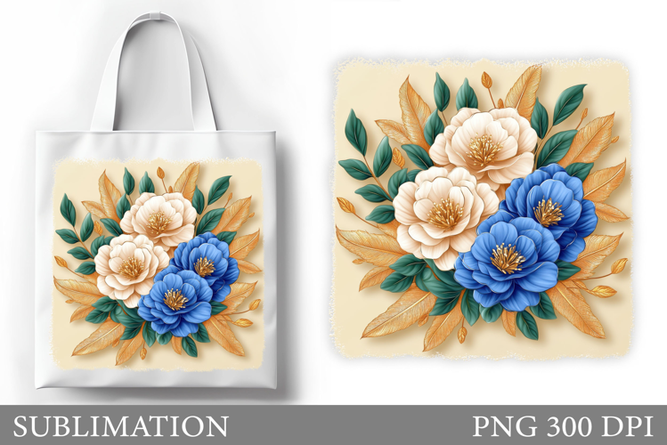 Flowers Tote Bag Design. Floral Tote Bag Sublimation