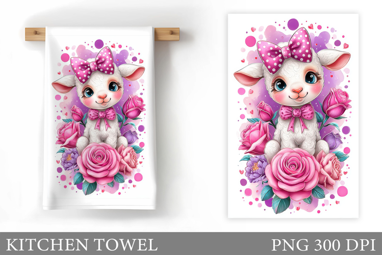 Cute Lama Kitchen Towel. Lama Flowers Kitchen Towel Design